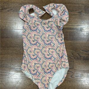 Boden Kids Floral Bodysuit in Pink and Blue